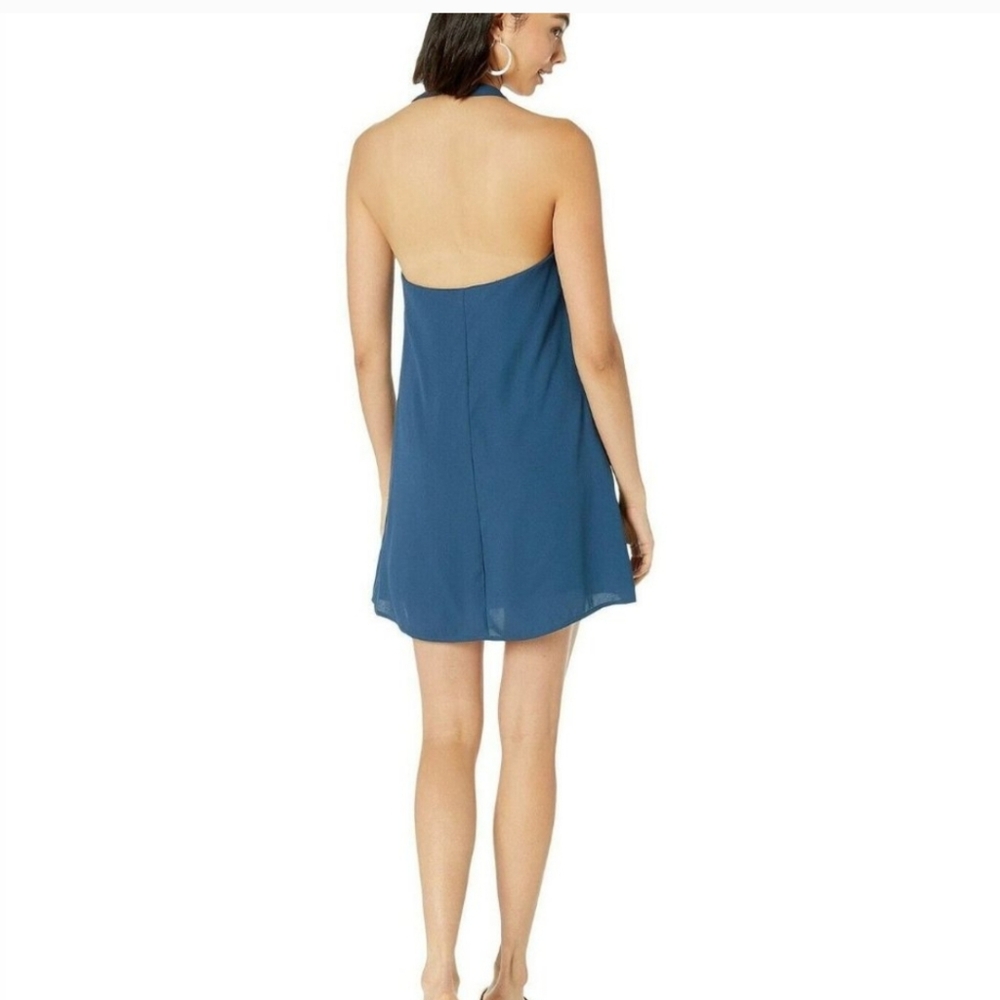 BCBG Generation Blue Halter Ruffled Mini Dress Small - Picture 3 of 8